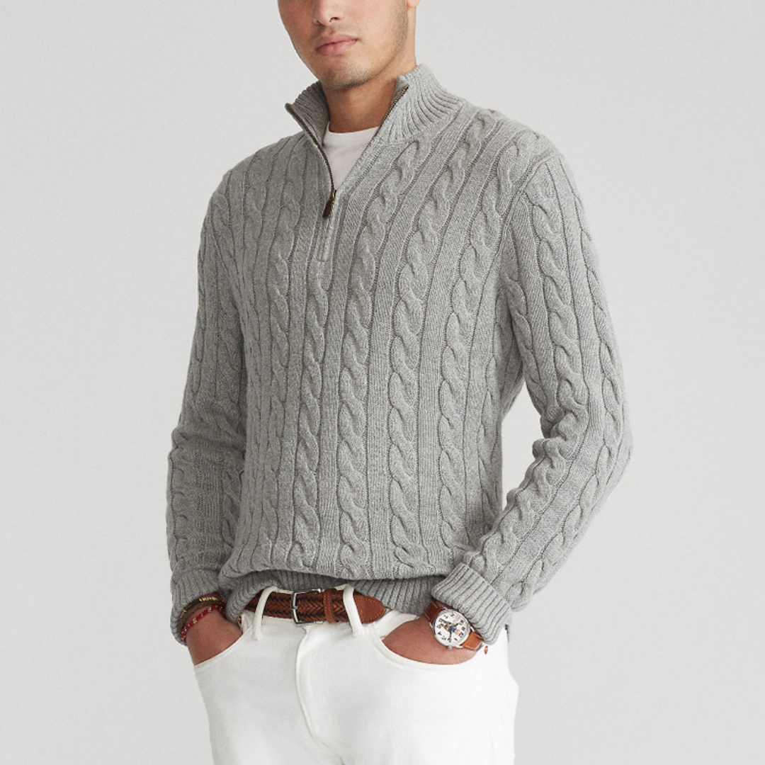 Ashborne | Men's Zip Up Sweater | Knitted