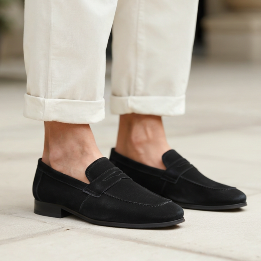 Ashborne | Men's Penny Loafers | Suede