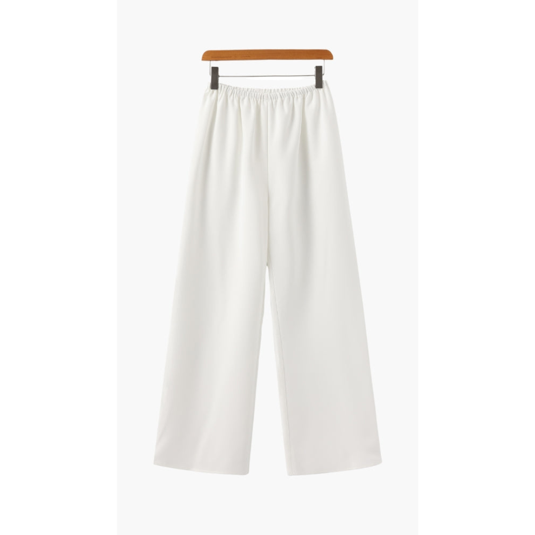 Ashborne | Women's Wide-Leg Elastic Waist Trousers