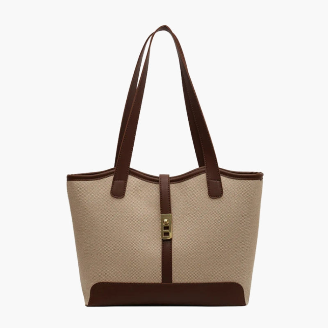 Ashborne | Women's Canvas Leather Tote Bag | Classic Structured