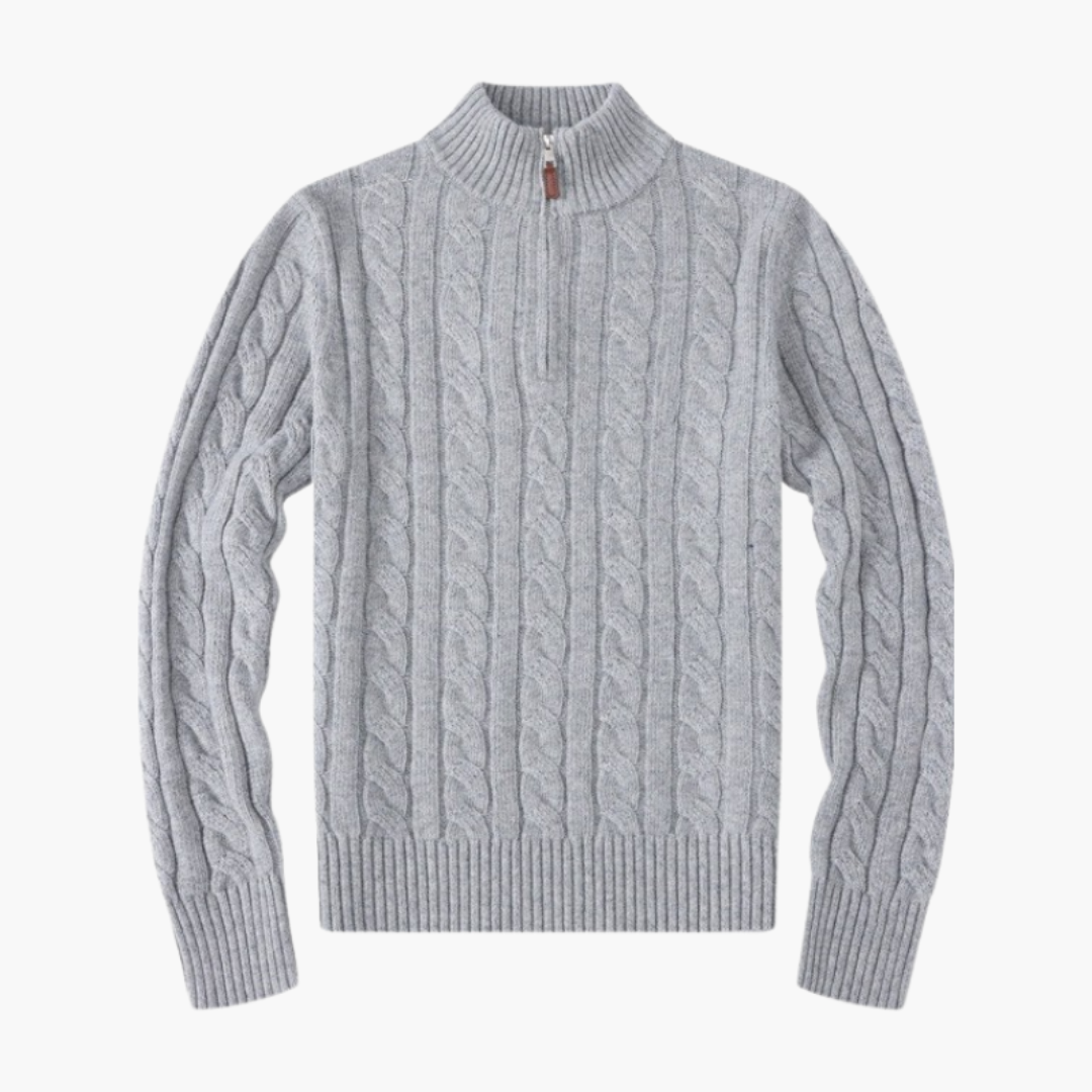 Ashborne | Women's Cable-Knit Half-Zip Sweater