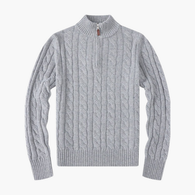 Ashborne | Women's Cable-Knit Half-Zip Sweater