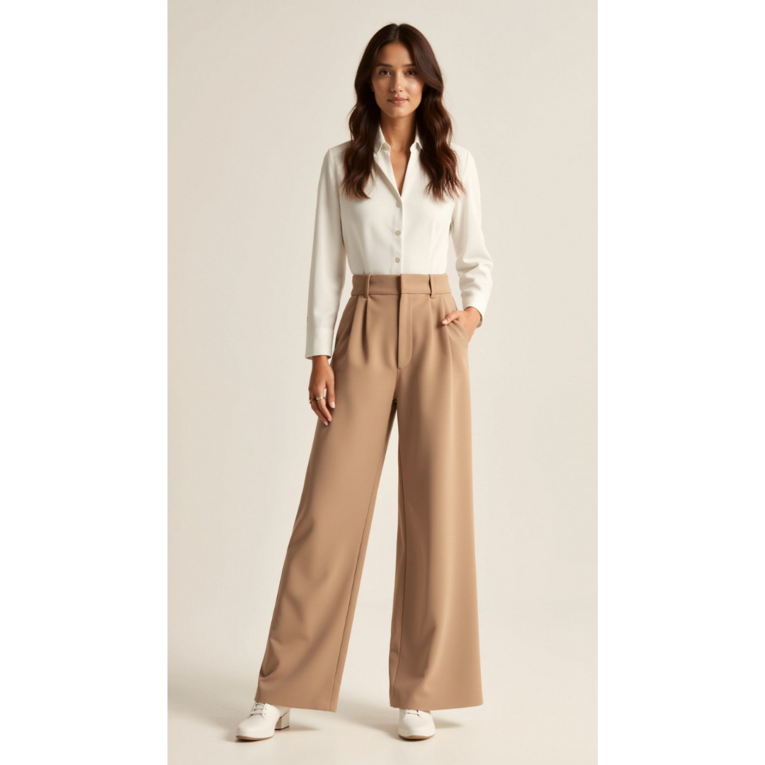 Ashborne | Women's High-Waist Wide-Leg Trousers
