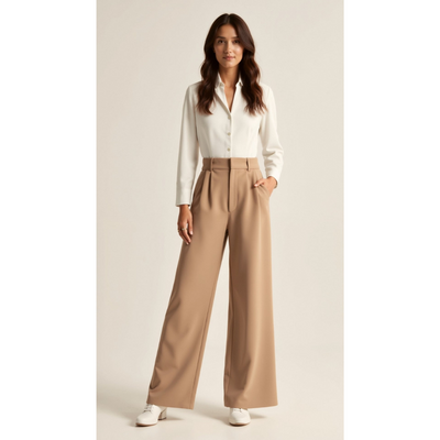 Ashborne | Women's High-Waist Wide-Leg Trousers