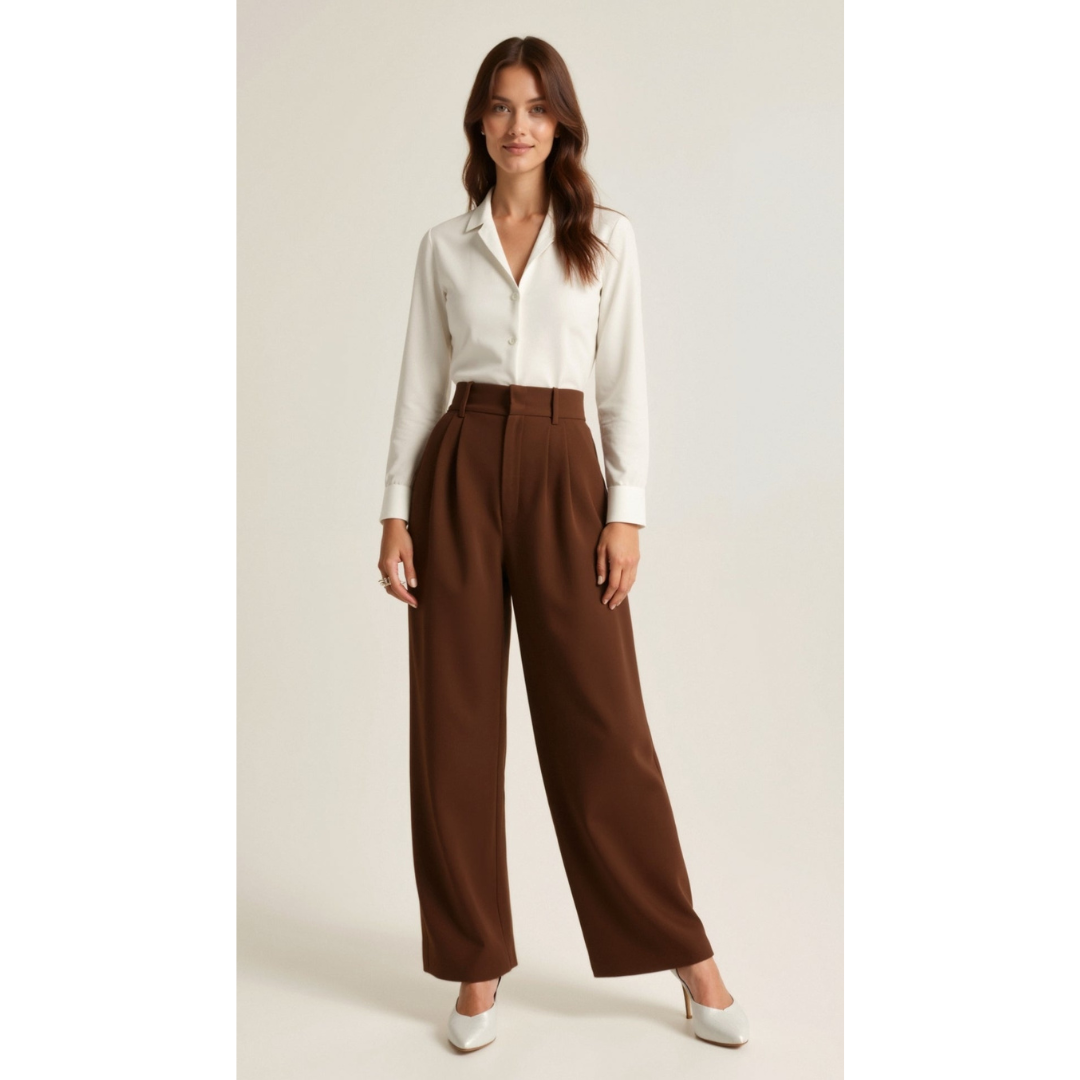 Ashborne | Women's High-Waist Wide-Leg Trousers
