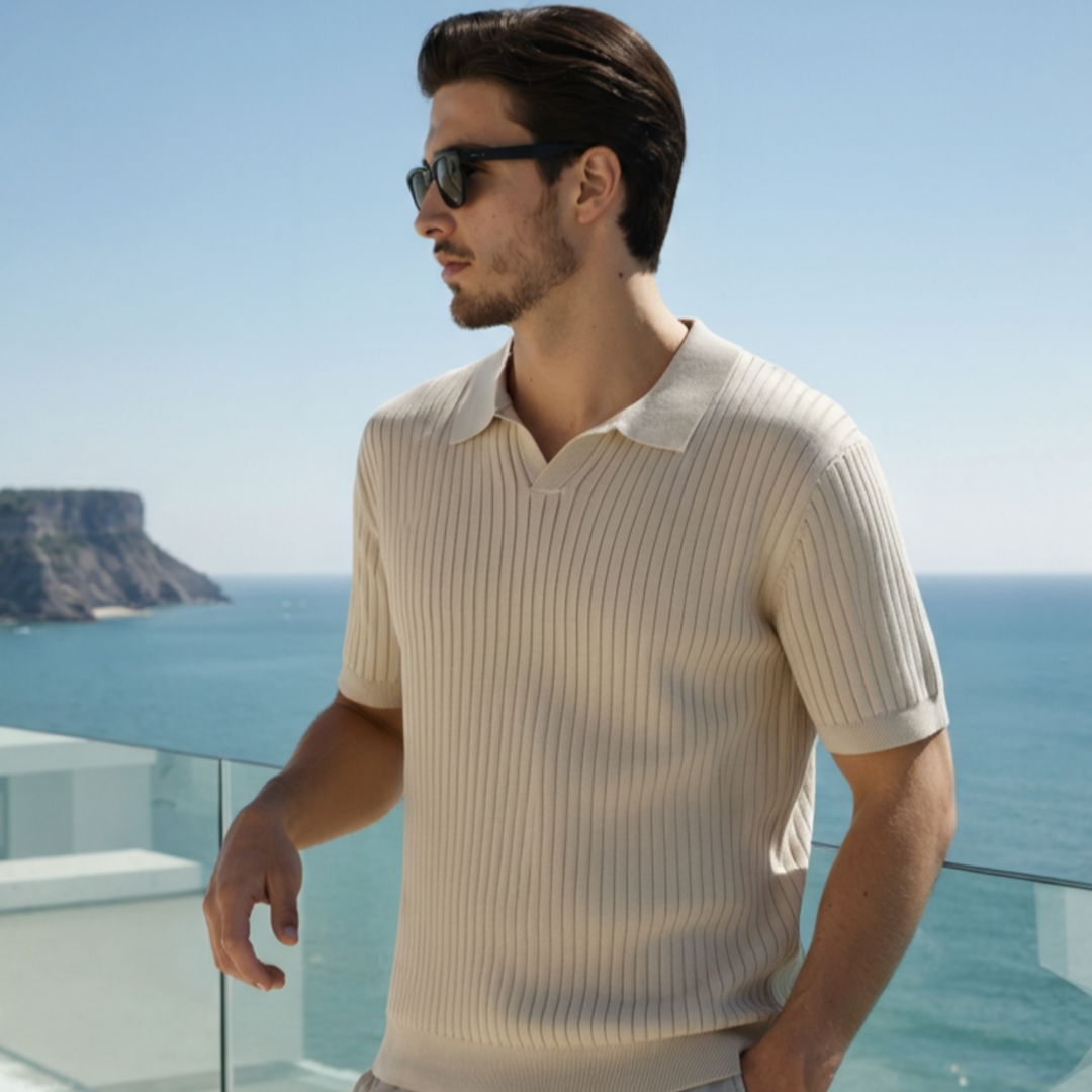 Ashborne | Men's Short Sleeve Polo | Ribbed