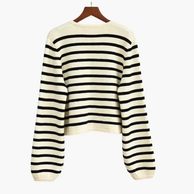 Ashborne | Women's Striped Button Cardigan | Casual Knit