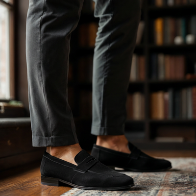 Ashborne | Men's Penny Loafers | Suede