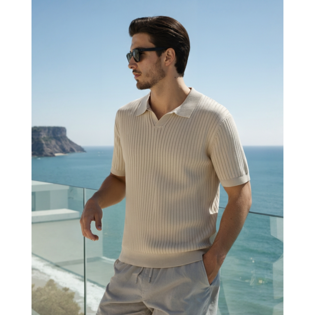 Ashborne | Men's Short Sleeve Polo | Ribbed