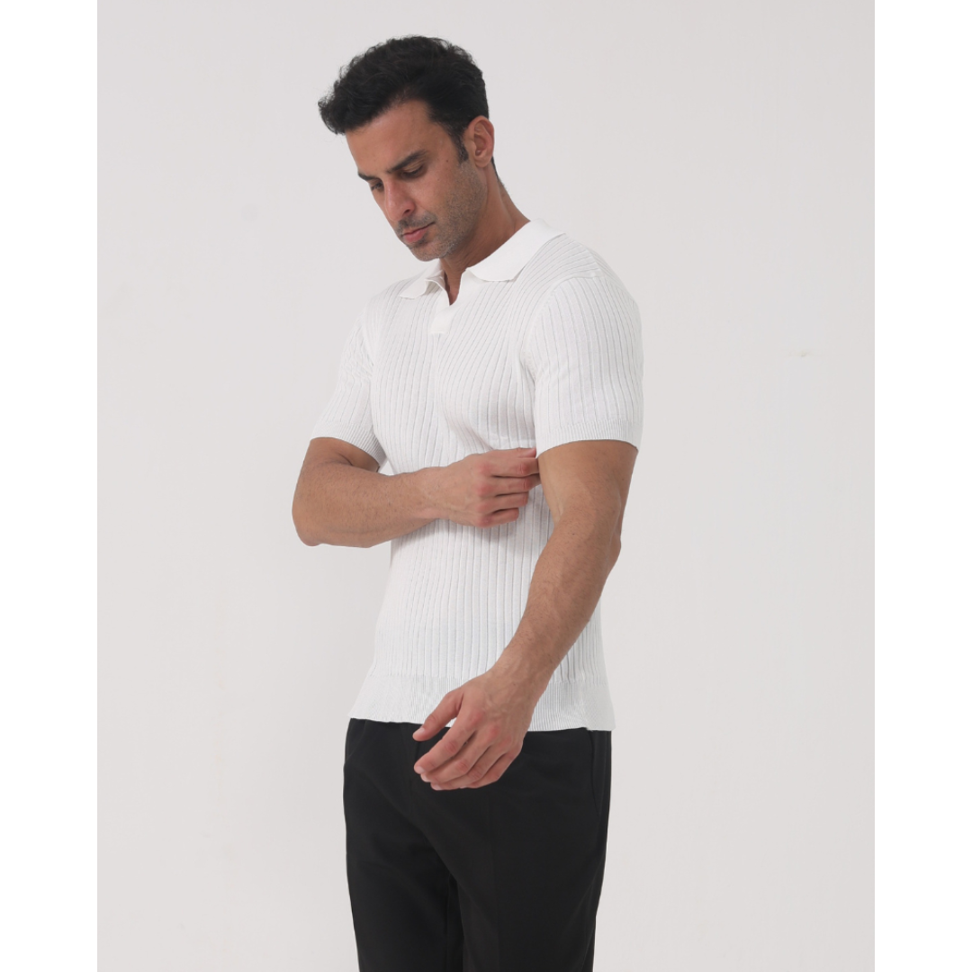 Ashborne | Men's Short Sleeve Polo | Ribbed