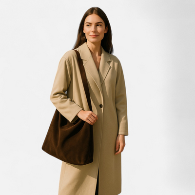 Ashborne | Women's Suede Hobo Bag | Minimalist Chic