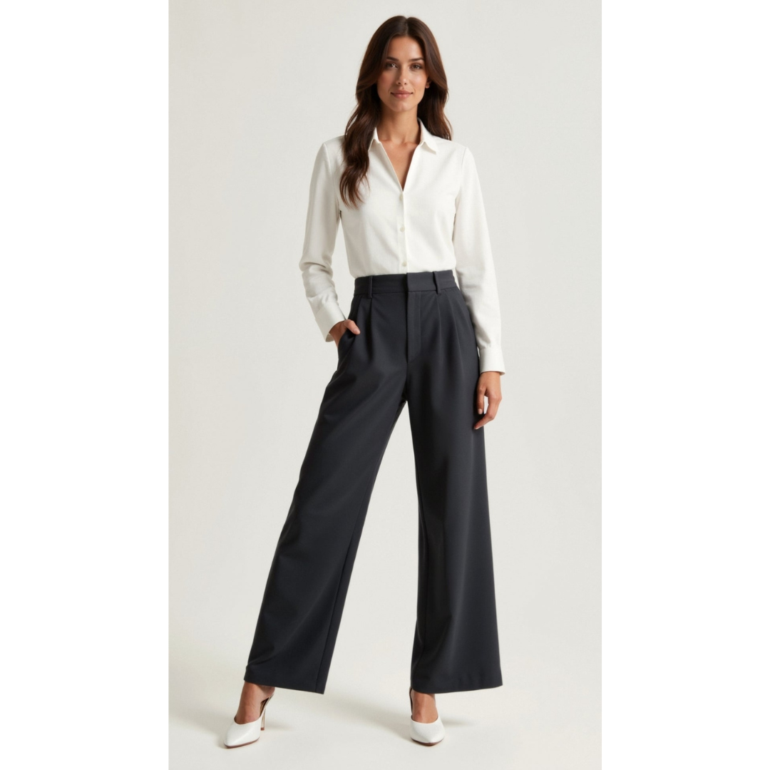 Ashborne | Women's High-Waist Wide-Leg Trousers