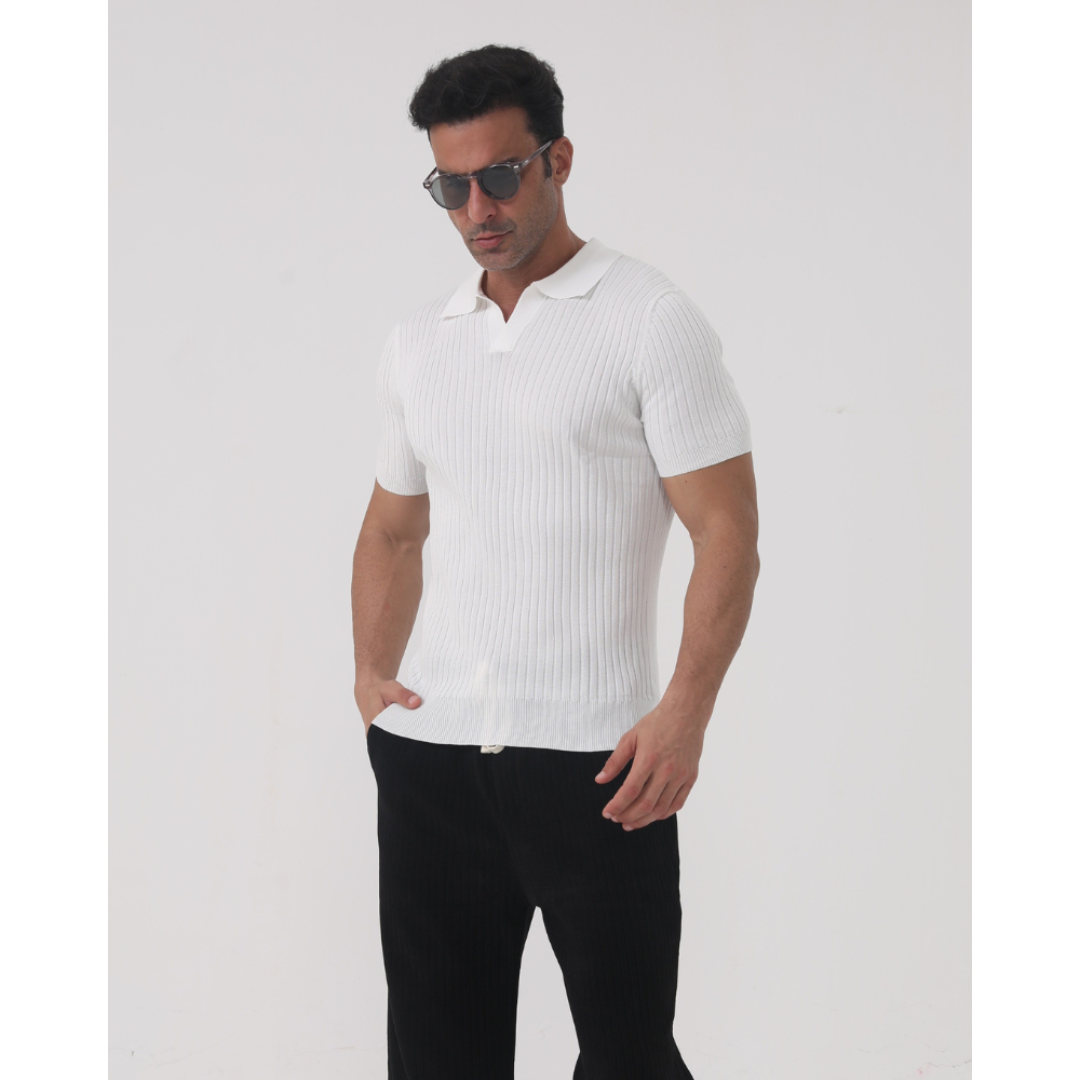Ashborne | Men's Short Sleeve Polo | Ribbed