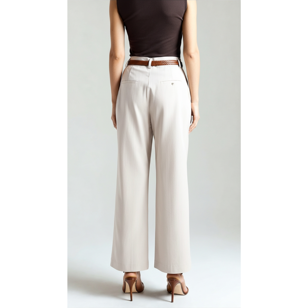 Ashborne | Women's High-Waist Pleated Trousers | Wide-Leg