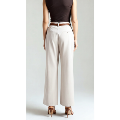 Ashborne | Women's High-Waist Pleated Trousers | Wide-Leg