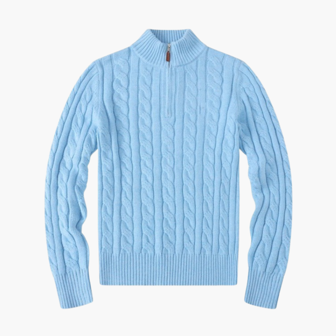 Ashborne | Women's Cable-Knit Half-Zip Sweater