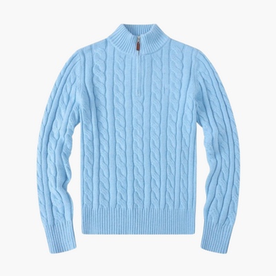 Ashborne | Women's Cable-Knit Half-Zip Sweater