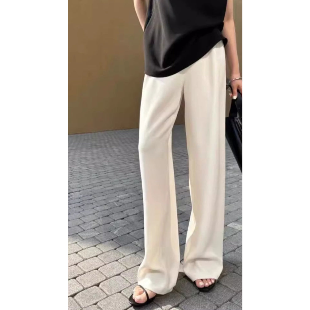 Ashborne | Women's Wide-Leg Elastic Waist Trousers