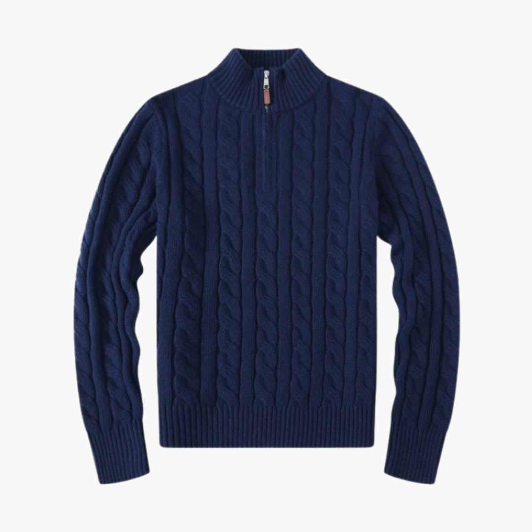 Ashborne | Women's Cable-Knit Half-Zip Sweater