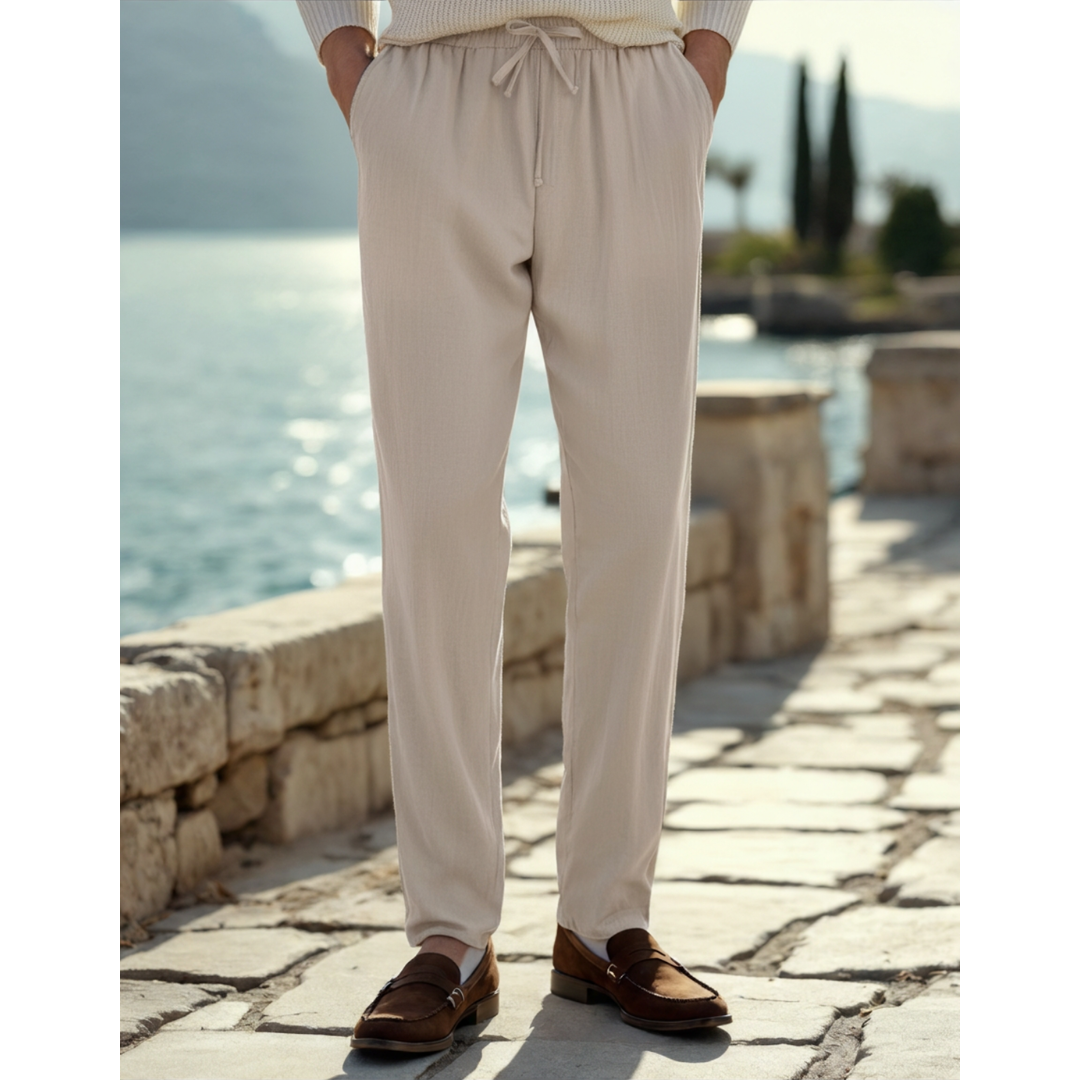 Ashborne | Men’s Casual Linen Trousers | Lightweight Comfort