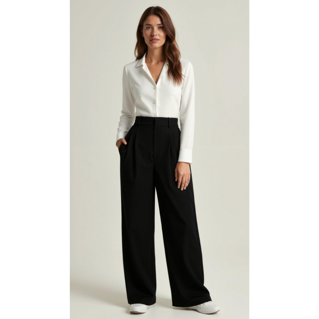Ashborne | Women's High-Waist Wide-Leg Trousers