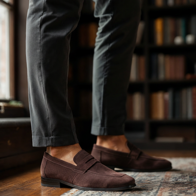 Ashborne | Men's Penny Loafers | Suede