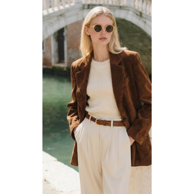 Ashborne | Women's High-Waist Pleated Trousers | Wide-Leg