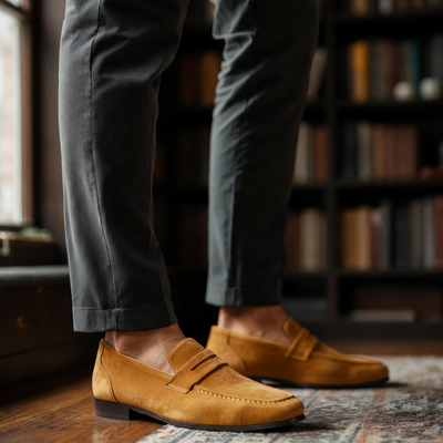 Ashborne | Men's Penny Loafers | Suede