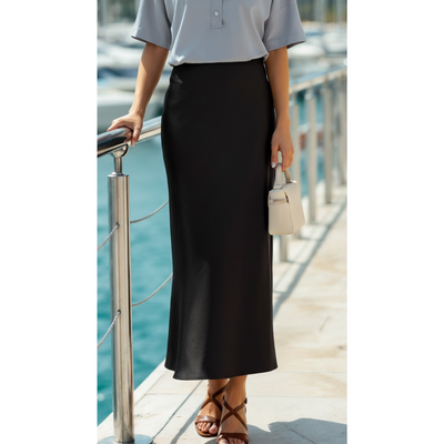 Ashborne | Women's Satin Maxi Skirt