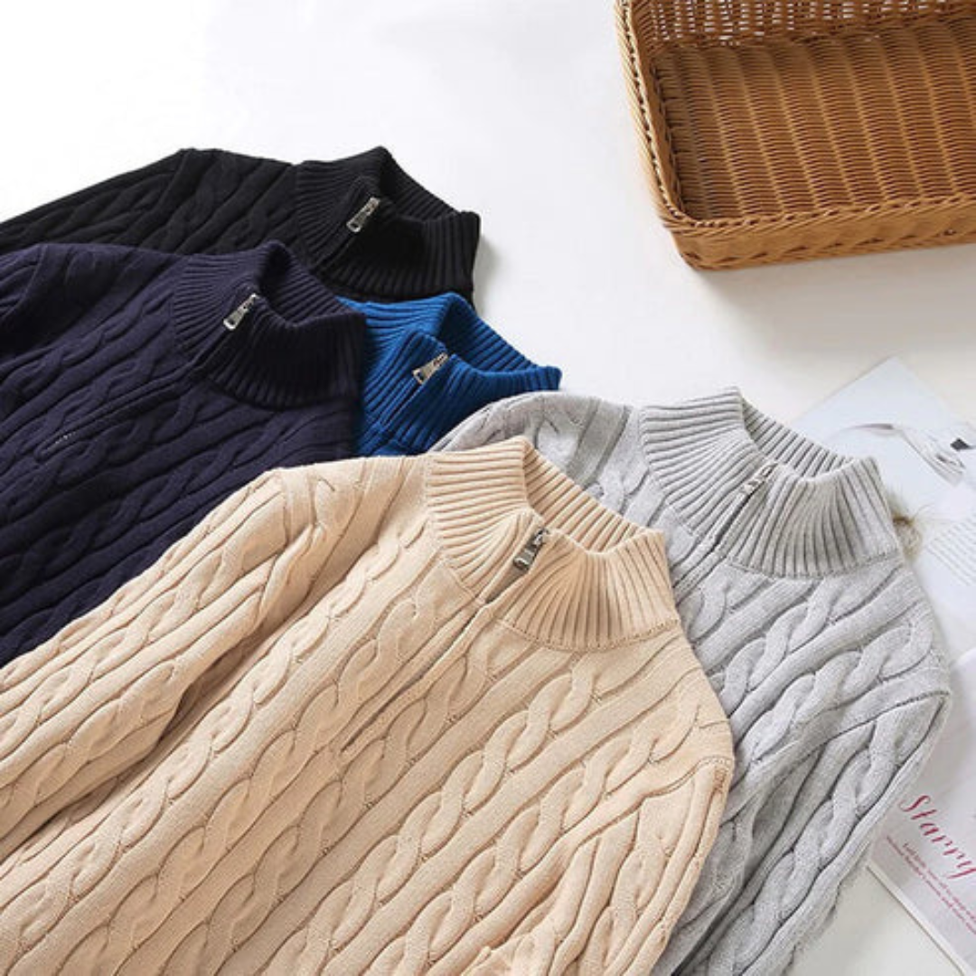 Ashborne | Men's Zip Up Sweater | Knitted