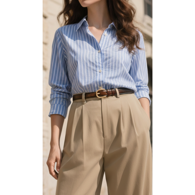 Ashborne | Women's High-Waist Pleated Trousers | Wide-Leg