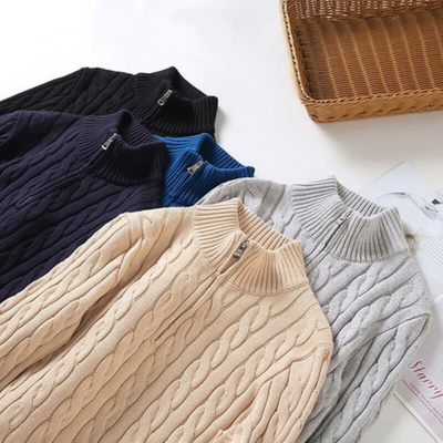Ashborne | Men's Zip Up Sweater | Knitted