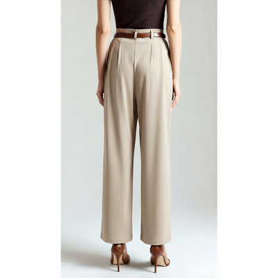 Ashborne | Women's High-Waist Pleated Trousers | Wide-Leg